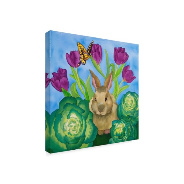 Carissa Luminess 'Bunny With Cabbage' Canvas Art,14x14